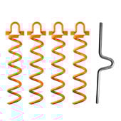 Piquets d'ancrage en spirale métalliques x4