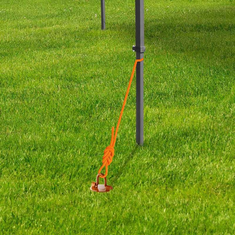 Piquets d'ancrage en spirale métalliques x4