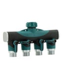 Connecteur de tuyau d\'arrosage  4 voies avec vanne d\'arrêt d\'eau
