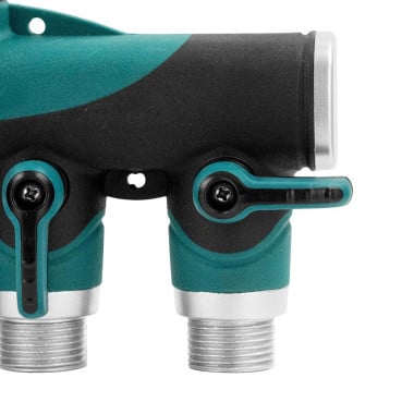 Connecteur de tuyau d'arrosage  4 voies avec vanne d'arrêt d'eau