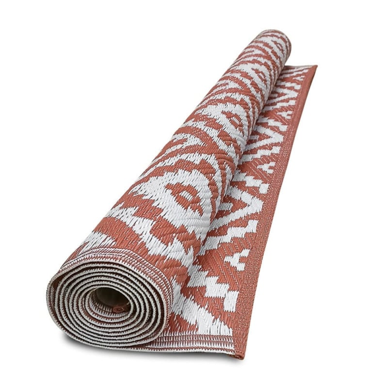 Tapis extérieur réversible pour balcon et terrasse Terracotta