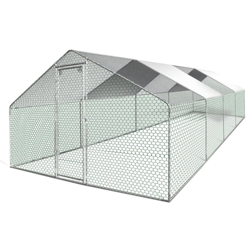 Enclos poulailler - Volière extérieure - Parc grillagé 24m²