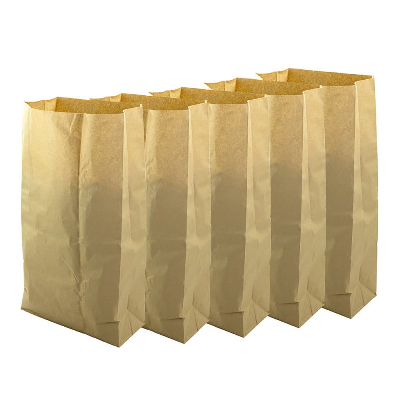 Sacs en papier compostables pour déchets verts et organiques 5 x 100 L