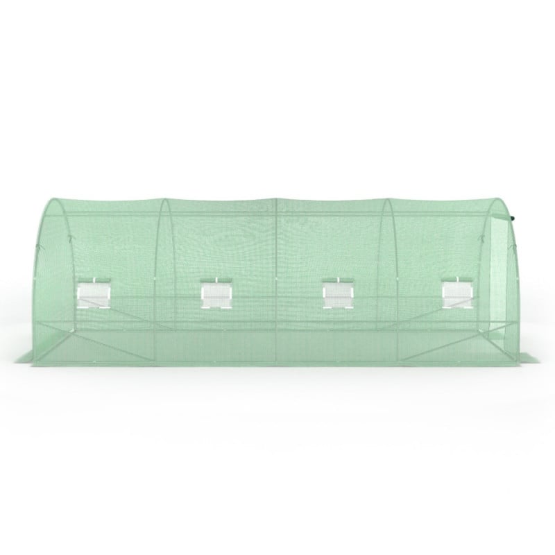 Serre tunnel de jardin 18M² avec bâche renforcée