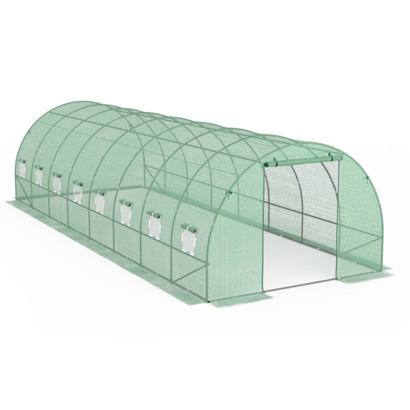 Serre tunnel de jardin 24M² avec bâche renforcée