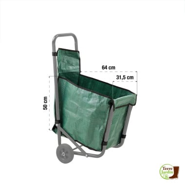 Housse pour chariot à bûches en métal sur roues