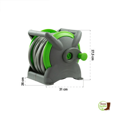 Tuyau d'arrosage avec enrouleur 15 M et accessoires