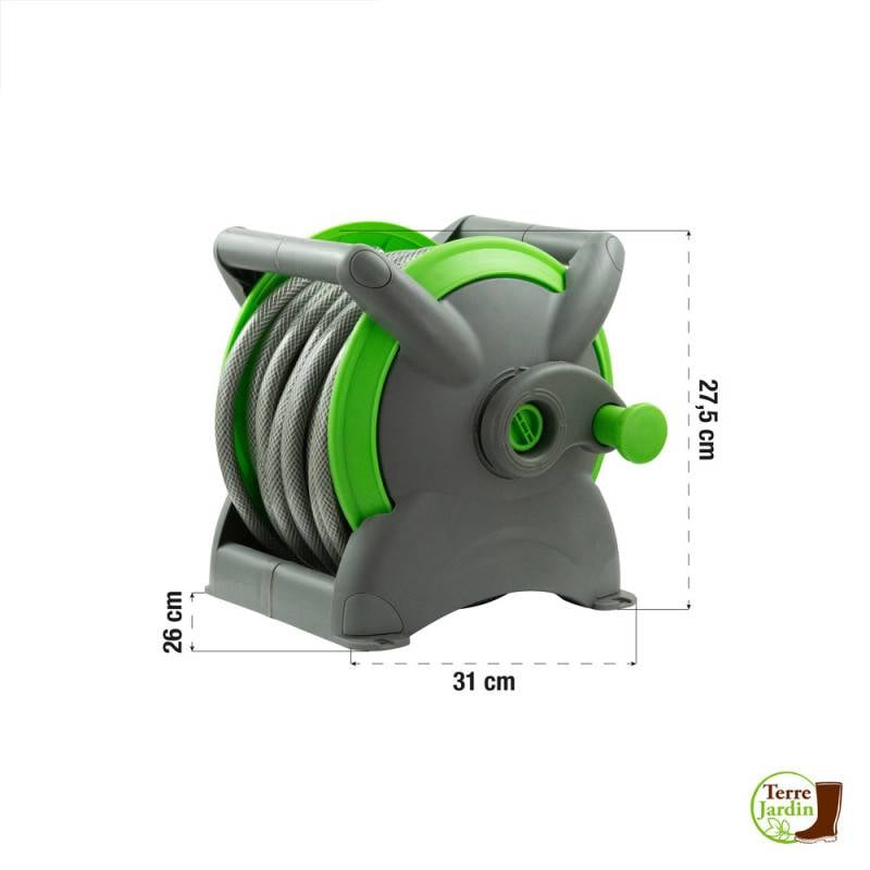 Tuyau d'arrosage avec enrouleur 15 M et accessoires