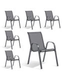 Chaises de jardin empilables textilène x6