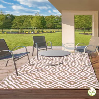 Tapis extérieur réversible pour balcon et terrasse Terracotta