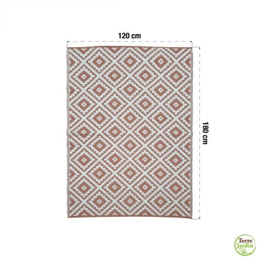 Tapis extérieur réversible pour balcon et terrasse Terracotta