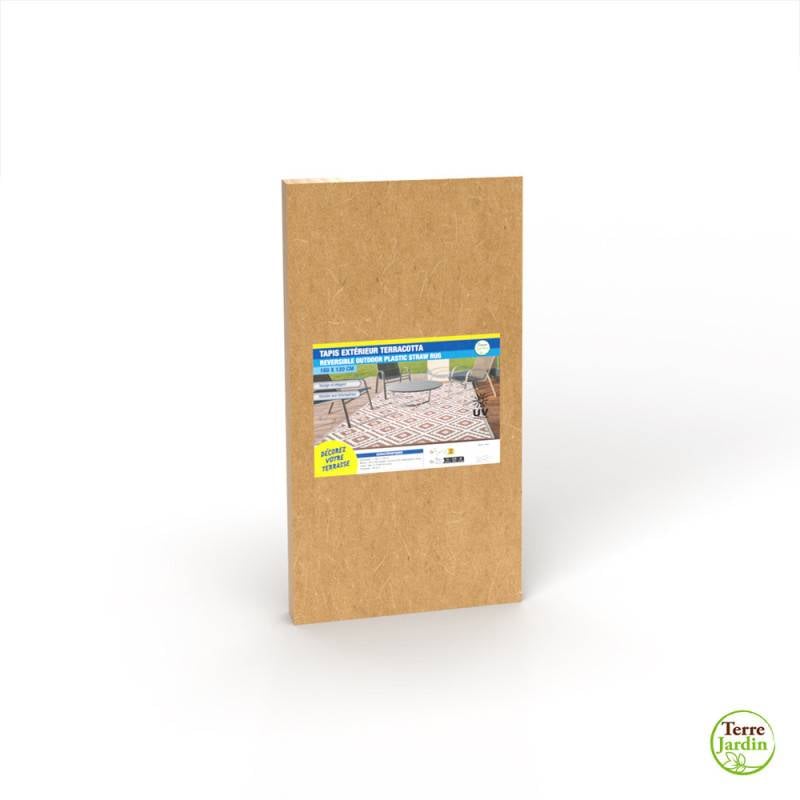 Tapis extérieur réversible pour balcon et terrasse Terracotta