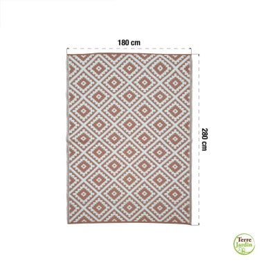 Tapis extérieur réversible pour balcon et terrasse Terracotta
