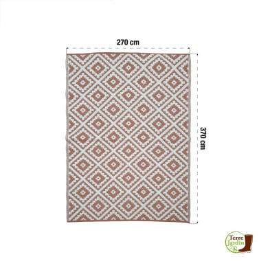 Tapis extérieur réversible pour balcon et terrasse Terracotta
