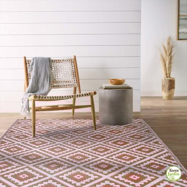 Tapis extérieur réversible pour balcon et terrasse Terracotta