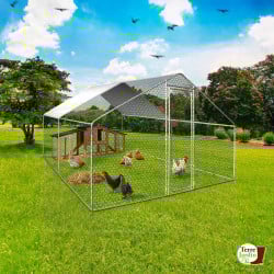Enclos poulailler - Volière extérieure - Parc grillagé 12M²