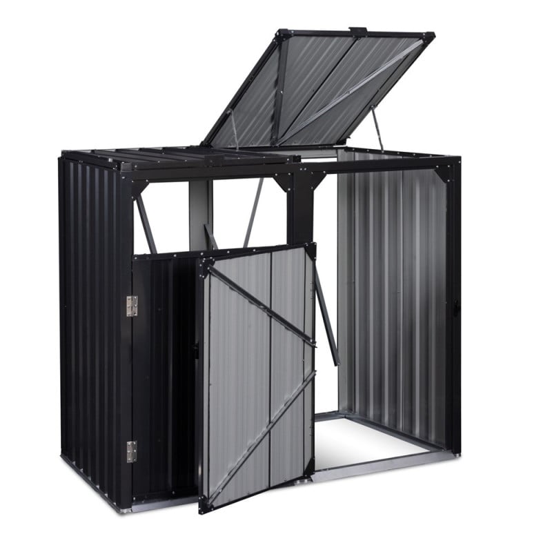 Cache poubelles extérieur métallique