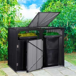 Cache poubelles extérieur métallique