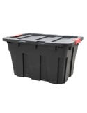 Boite de rangement plastique pour garage avec couvercle et clips de fermeture - 55 L