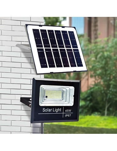 Projecteur solaire LED d’extérieur avec panneau solaire 150 LUMENS 45W