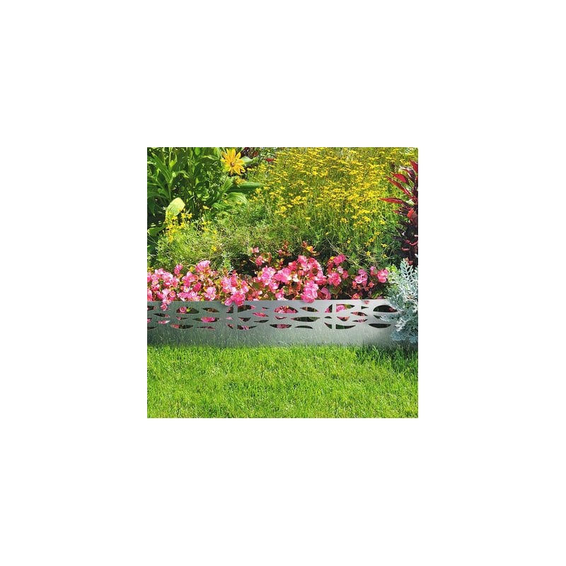 Bordures de jardin ajourées en acier galvanisé - Lot de 5