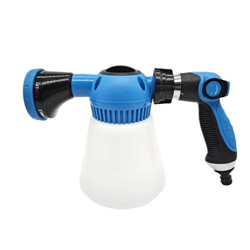 Pistolet à Mousse 2 en 1 - 900ml - 6 Jets Réglables - Nettoyage Voiture et Jardin