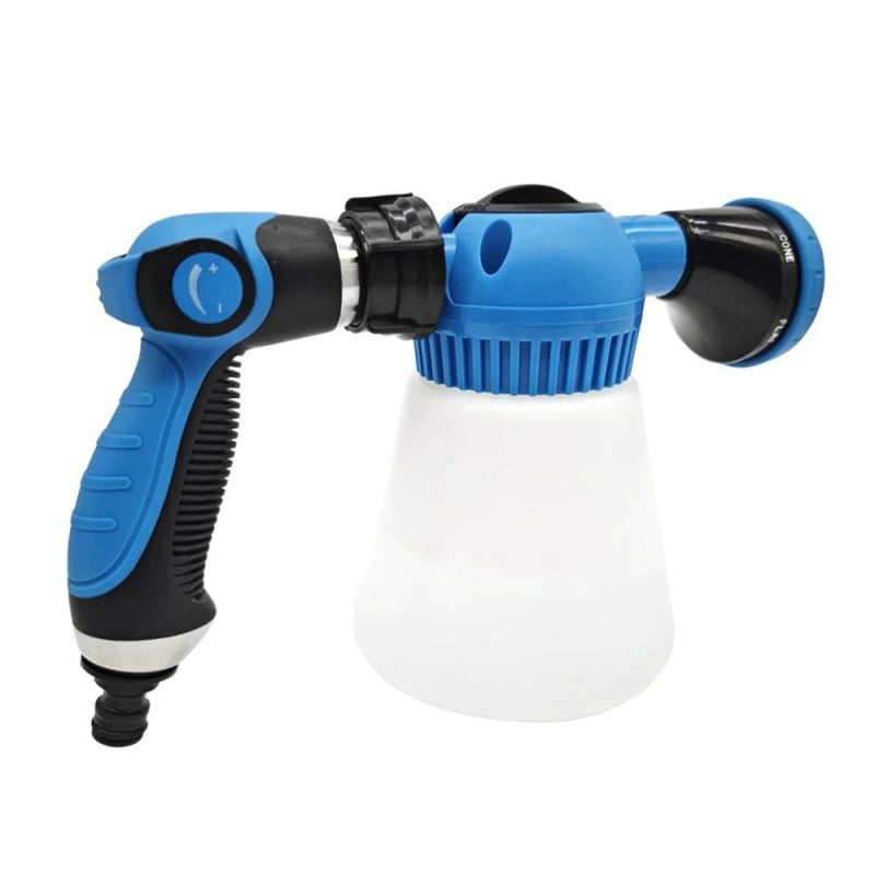 Pistolet à Mousse 2 en 1 - 900ml - 6 Jets Réglables - Nettoyage Voiture et Jardin