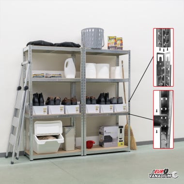 Double étagère charges lourdes en métal