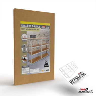 Double étagère charges lourdes en métal