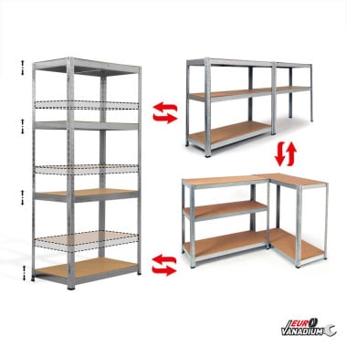 Double étagère charges lourdes en métal