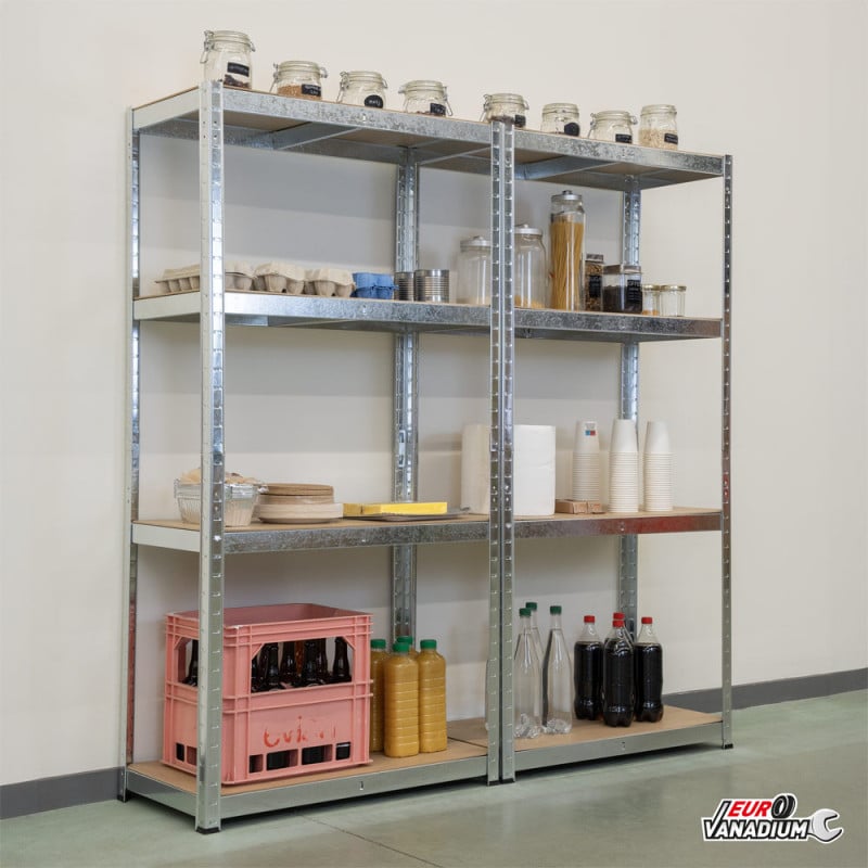 Double étagère charges lourdes en métal