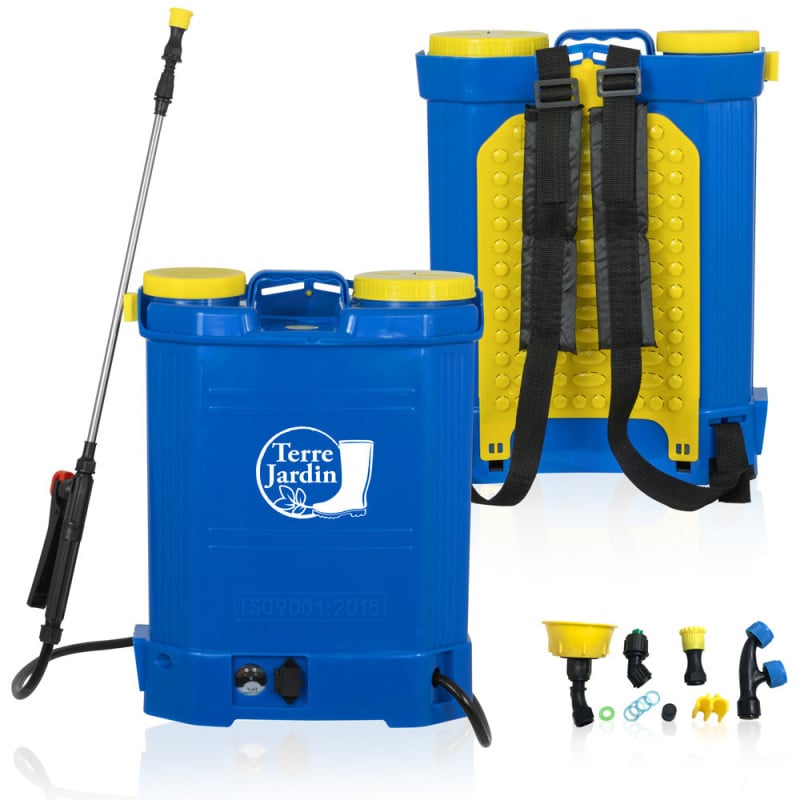 Pulvérisateur électrique 16 litres 4,5 bars - batterie 12V 8AH autonomie max 4h chargeur inclus