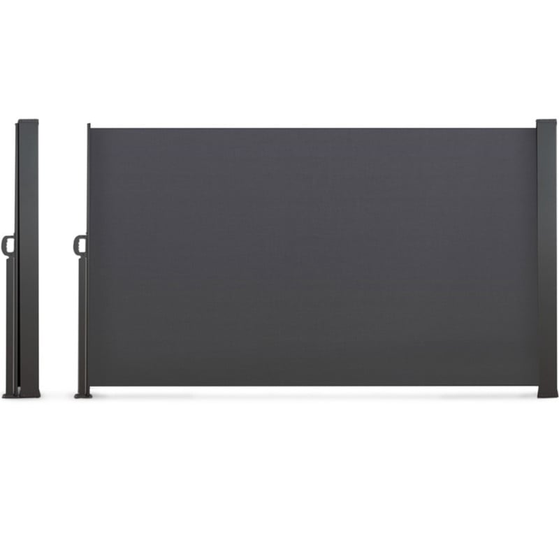 Paravent extérieur rétractable - 6 m, vue dépliée, fond blanc