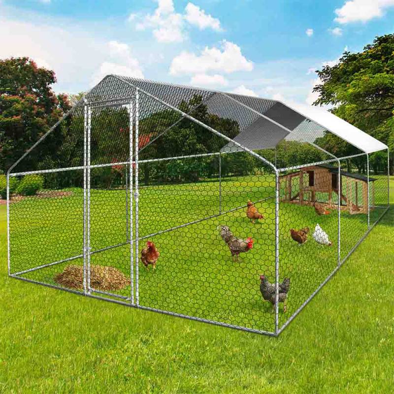 Enclos poulailler - Volière extérieure - Parc grillagé 24m²