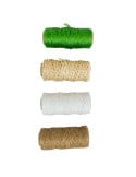 Lot de 4 ficelles de jardin polypropylène, jute, coton et sisal - Multi-usages, résistantes et naturelles