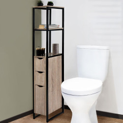 Meuble WC Industriel 3 Portes : Rangement et Design pour Vos Toilettes