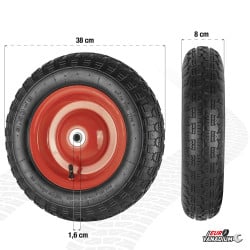 Roue gonflable 380mm alésage 16mm pour brouette