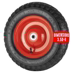 Roue gonflable 380mm alésage 16mm pour brouette