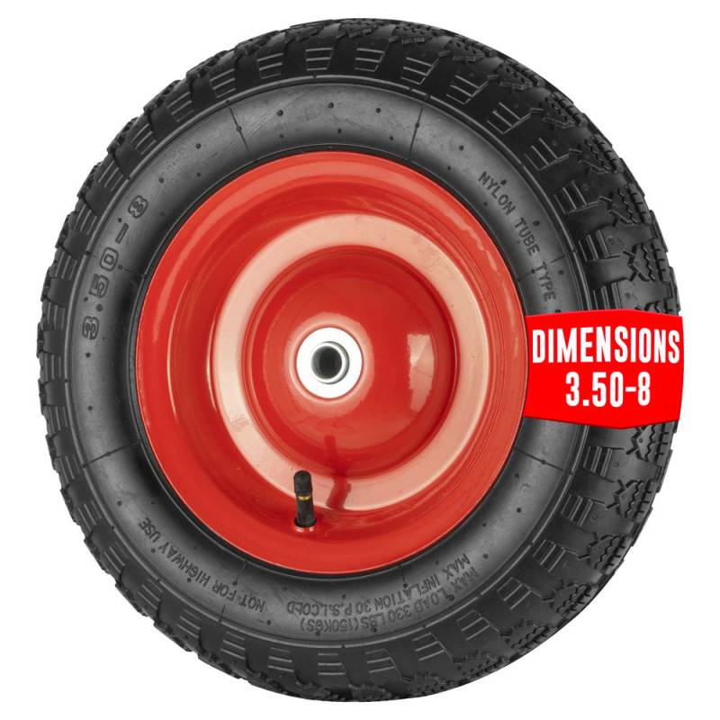 Roue gonflable 380mm alésage 16mm pour brouette
