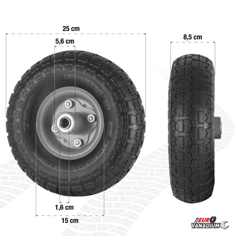 Roue gonflable pour chariot remorque