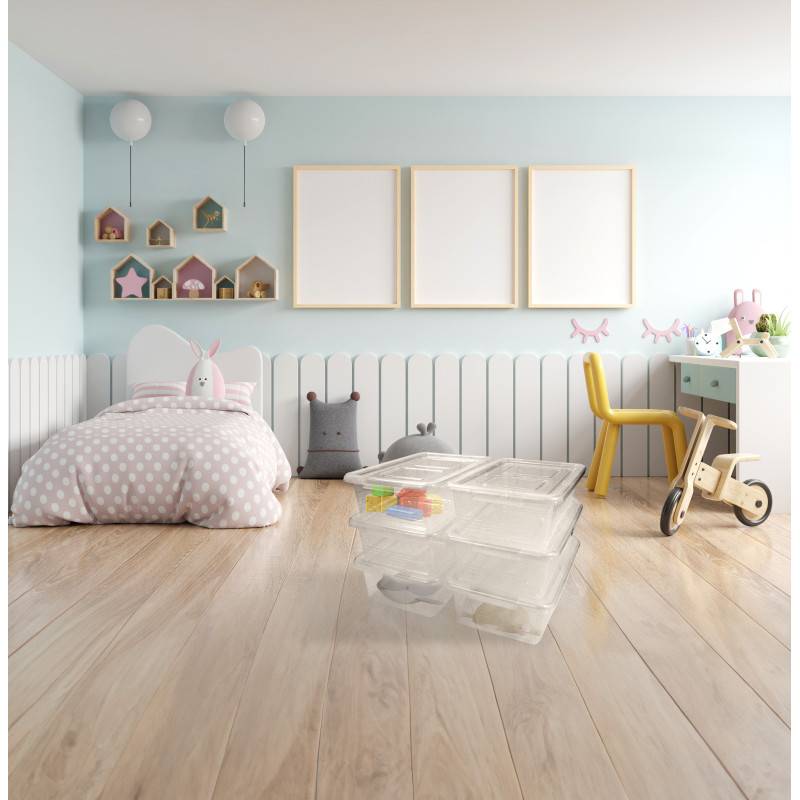 Lot de 6 boîtes en plastique 10L – Rangement pratique et empilable