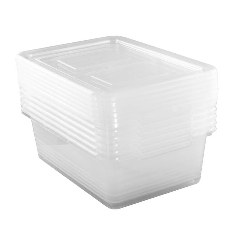 Lot de 6 boîtes en plastique 10L – Rangement pratique et empilable
