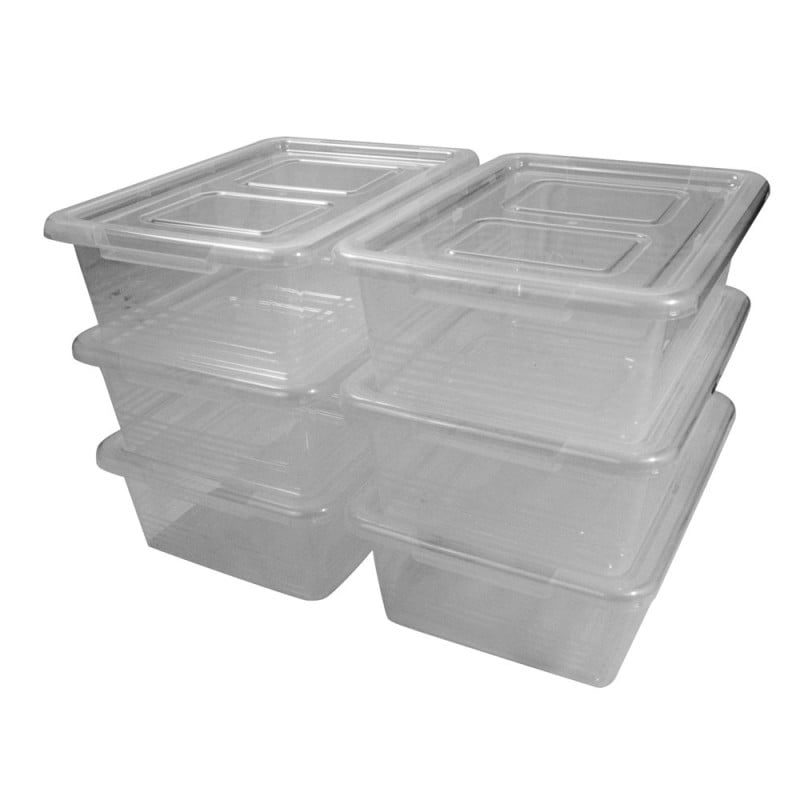 Lot de 6 boîtes en plastique 10L – Rangement pratique et empilable