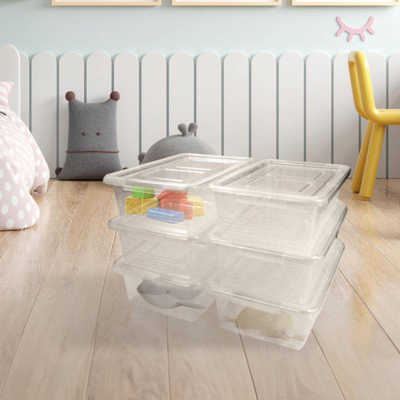Lot de 6 boîtes en plastique 10L – Rangement pratique et empilable