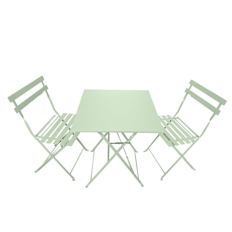 Ensemble de jardin pliable - Table de bistrot carrée et 2 chaises pour balcon ou terrasse