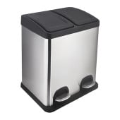 Poubelle double compartiment à pédales 2 x 20 L