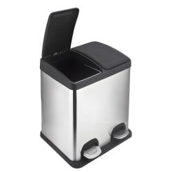 Poubelle double compartiment à pédales 2 x 20 L