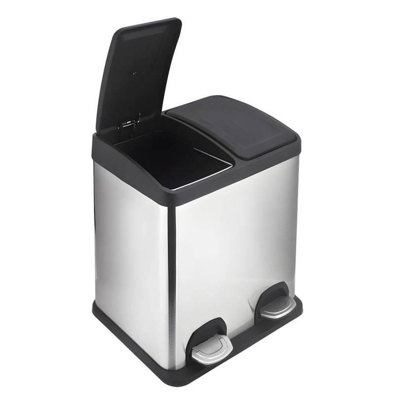 Poubelle double compartiment à pédales 2 x 20 L