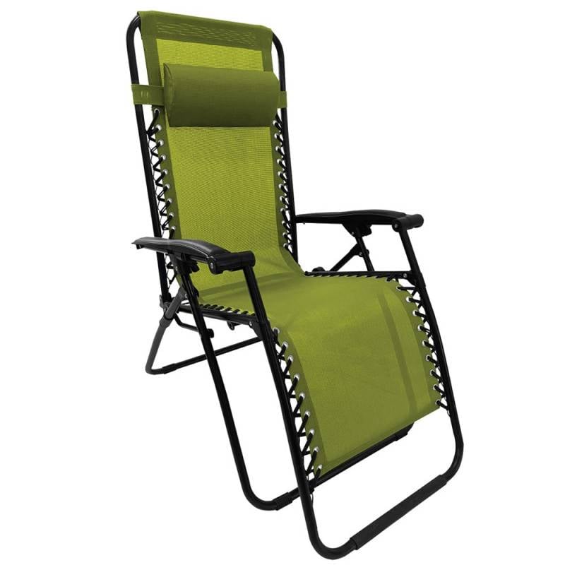 Fauteuil transat relax pliable - Chaise inclinable multiposition avec accoudoirs et appui-tête