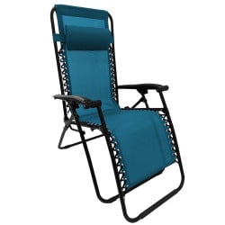 Fauteuil transat relax pliable - Chaise inclinable multiposition avec accoudoirs et appui-tête